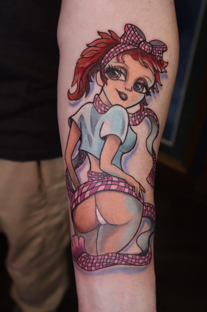 Pinup New school Tattoo by Loretta Thomason