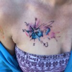 Les Hayes watercolour compass tattoo Les Hayes watercolour compass tattoo