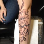 Les Hayes illustrative flower sleeve tattoo Les Hayes illustrative flower sleeve tattoo