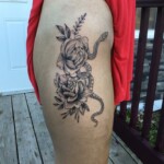 Les Hayes illustrative flower snake tattoo Les Hayes illustrative flower snake tattoo
